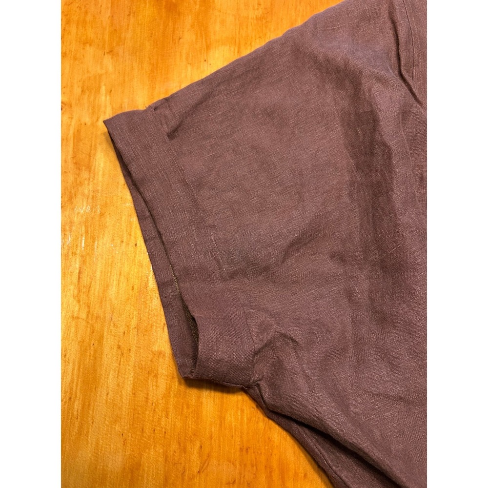 Deiji Studios The 01 Set Linen Wrap Top Tobacco Brown Kimono Tie Waist Chic NEW - Picture 7 of 11